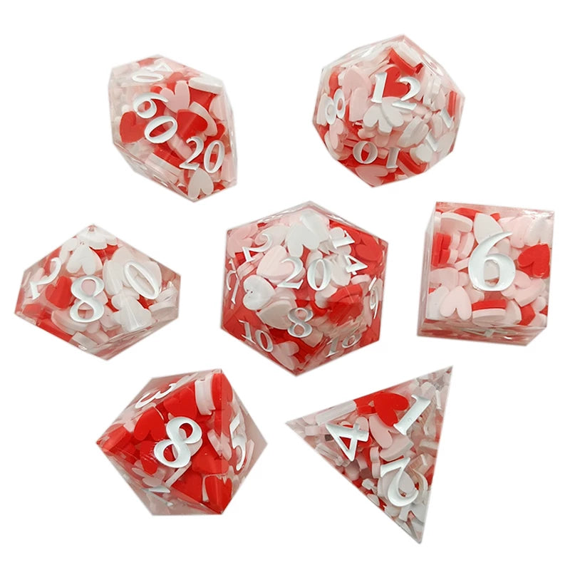 Floating Dragon Eye Polyhedral Dice Set Liquid Core RPG Dice for DND COC Tabletop Games