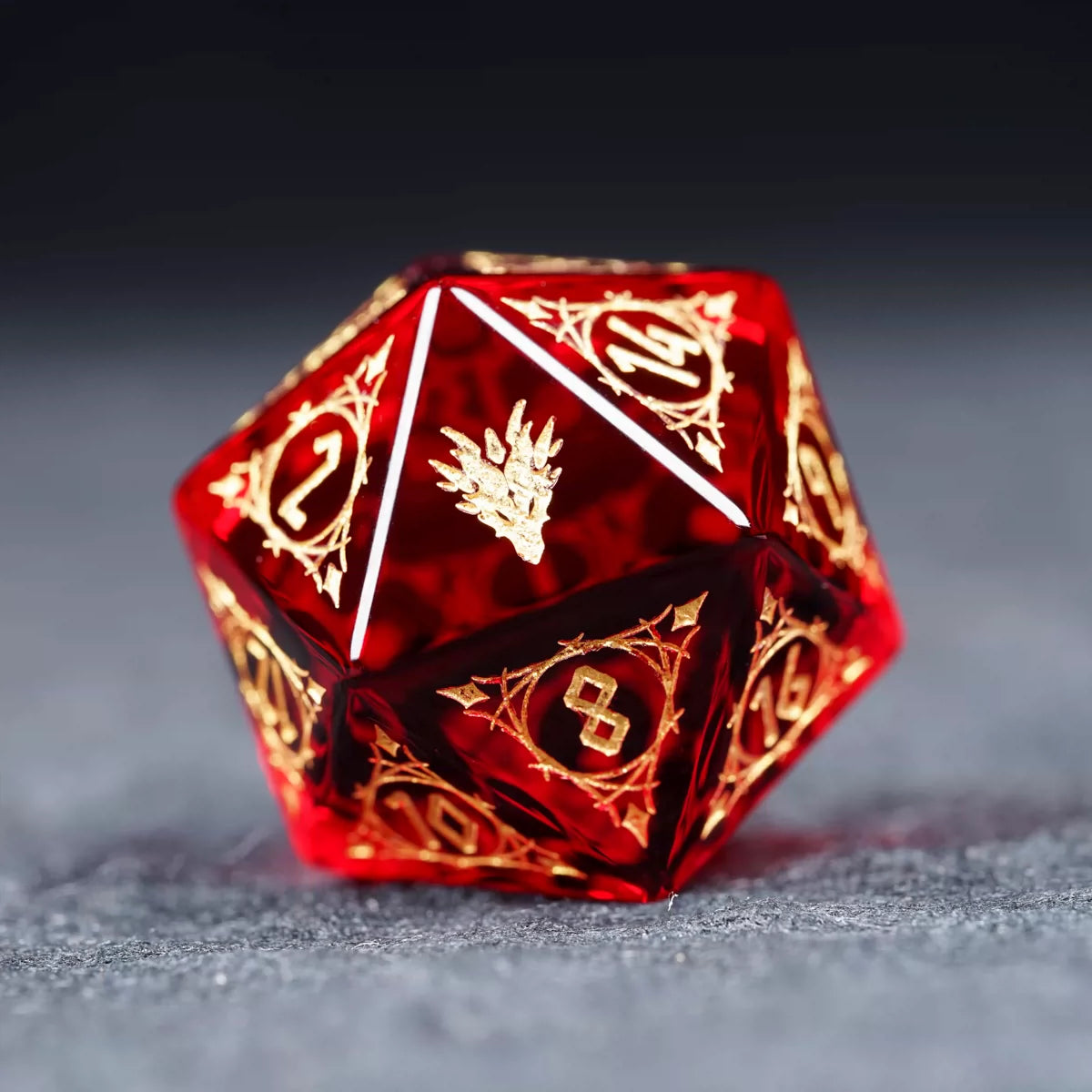 Natural Garnet Crystal DND Dice Set, Polyhedral Gemstone D20 Dice for Call of Cthulhu TTRPG