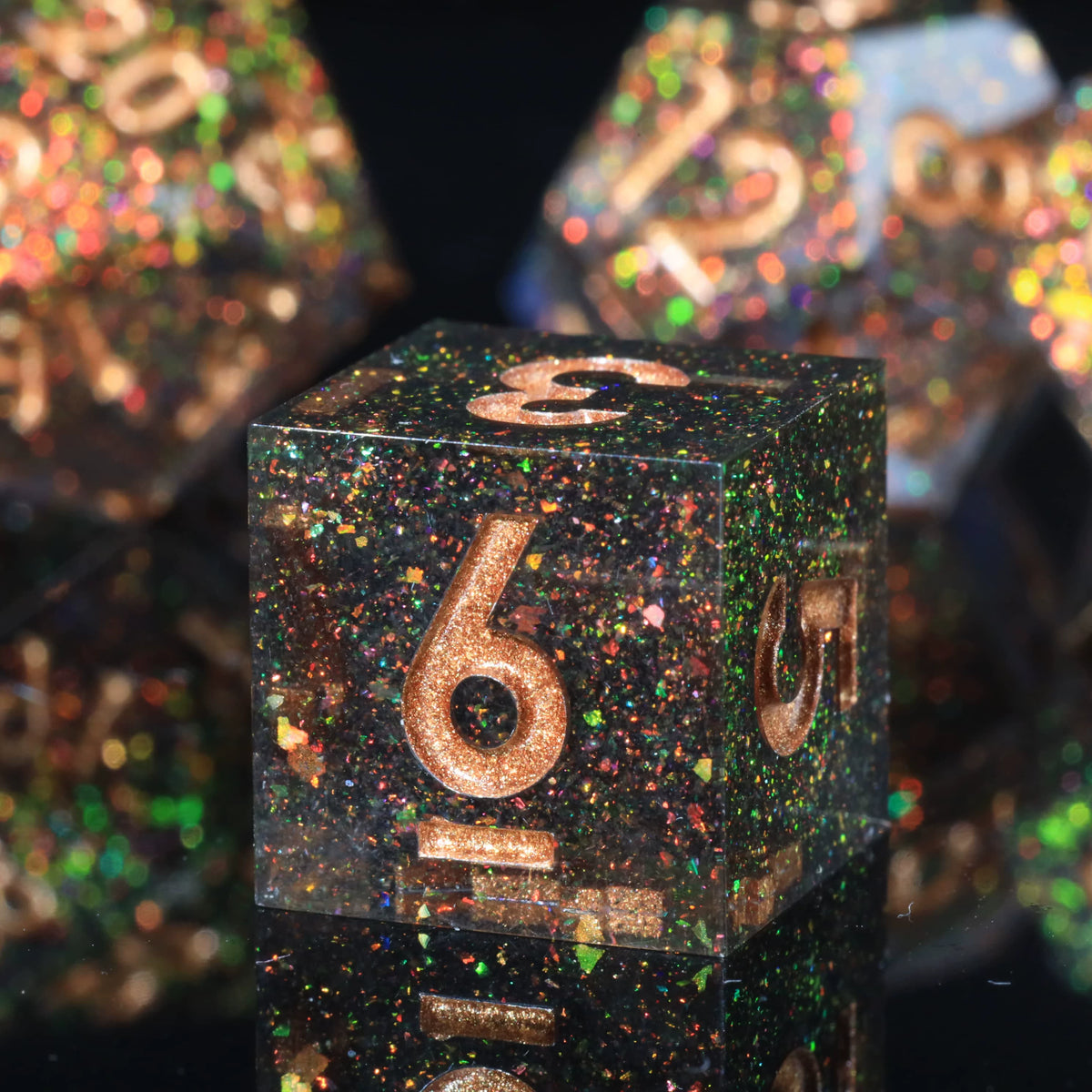 Mini Planet Resin Polyhedral DND Dice Set Mystic Space RPG Dice for Dungeons and Dragons TRPG Tabletop Games