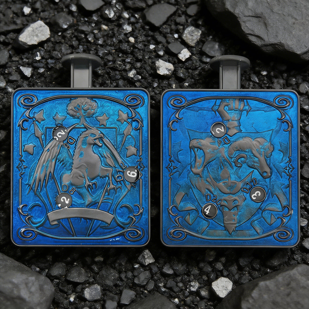Novelty Cthulhu 3-Headed Monster Press Spinner Metal Dice, 7-in-1 Gyro Roulette D20 Polyhedral Dice for COC DND RPG Tabletop Board Game