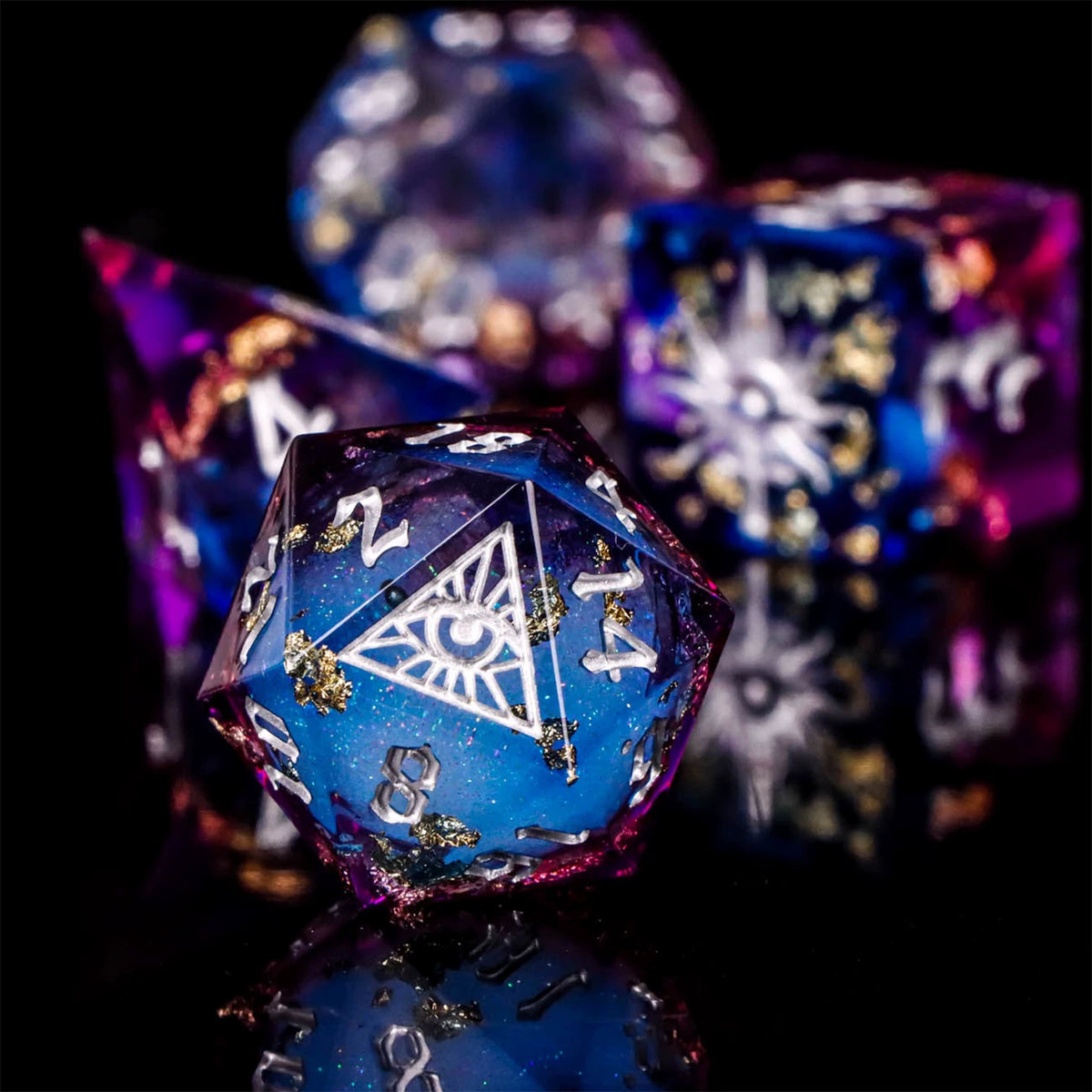 Demon Eye Polyhedral Dice Set for DND & COC Tabletop RPG, Fantasy D20 D6 Gaming Dice with Box