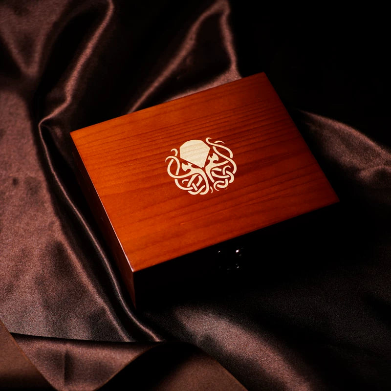 Vintage Solid Wood Dice Box Portable Polyhedral Dice Storage Case for D&D Tabletop RPG Games