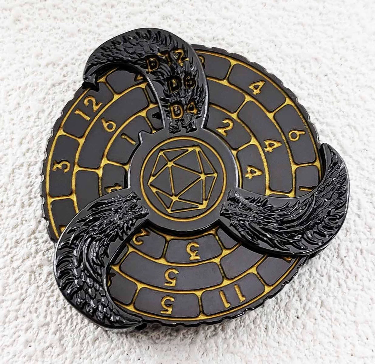7-in-1 Metal Fidget Spinner DND Dice Polyhedral Roulette Spinner for D&D, TTRPG, MTG Board Games with Gift Box