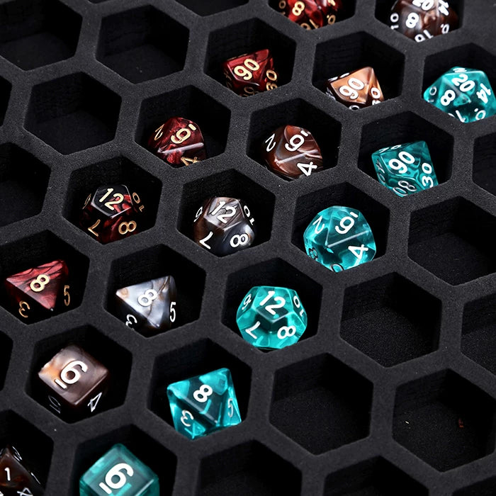 2-in-1 Metal Frame Dice Display Case and Storage Box for DND and Tabletop RPGs