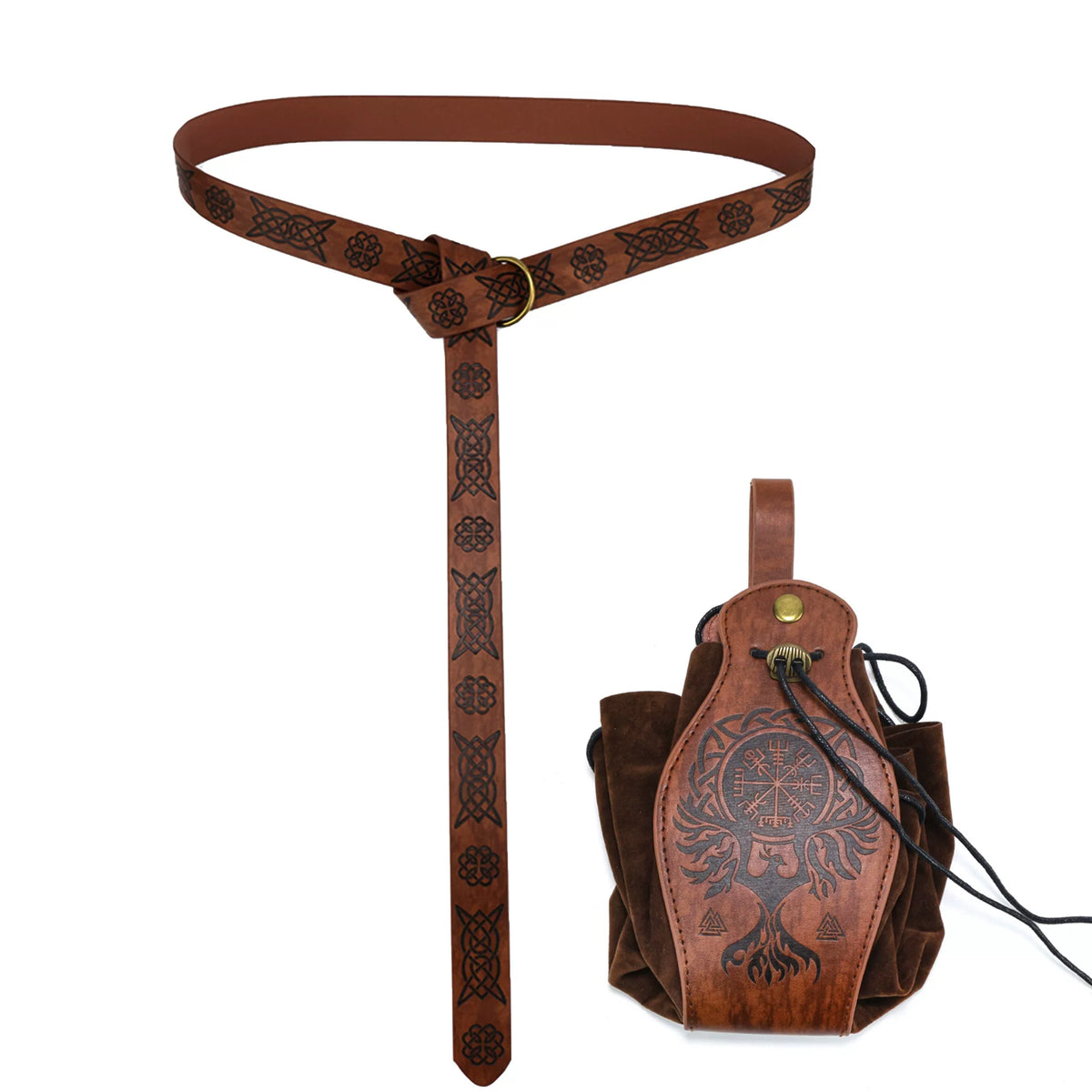 Vintage Drawstring D&D Dice Bag Expandable Dice Rolling Tray Medieval Waist Pouch for RPG Tabletop Gaming