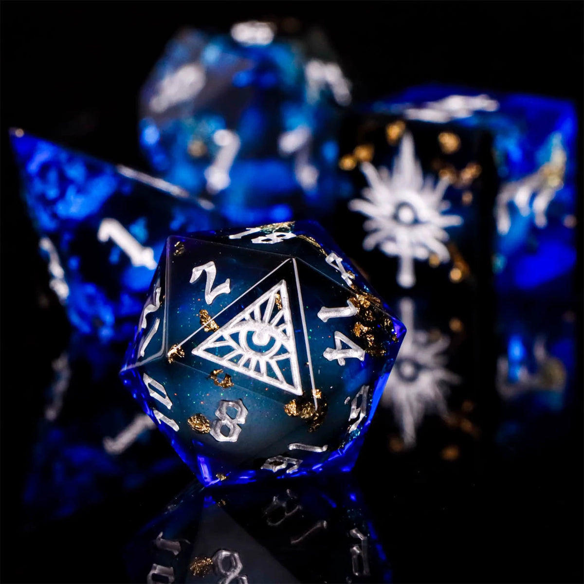 Demon Eye Polyhedral Dice Set for DND & COC Tabletop RPG, Fantasy D20 D6 Gaming Dice with Box