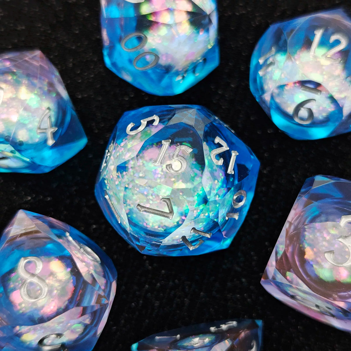 Liquid Core Quicksand Resin DND Dice Set for Dungeons & Dragons TRPG RPG Tabletop Gaming