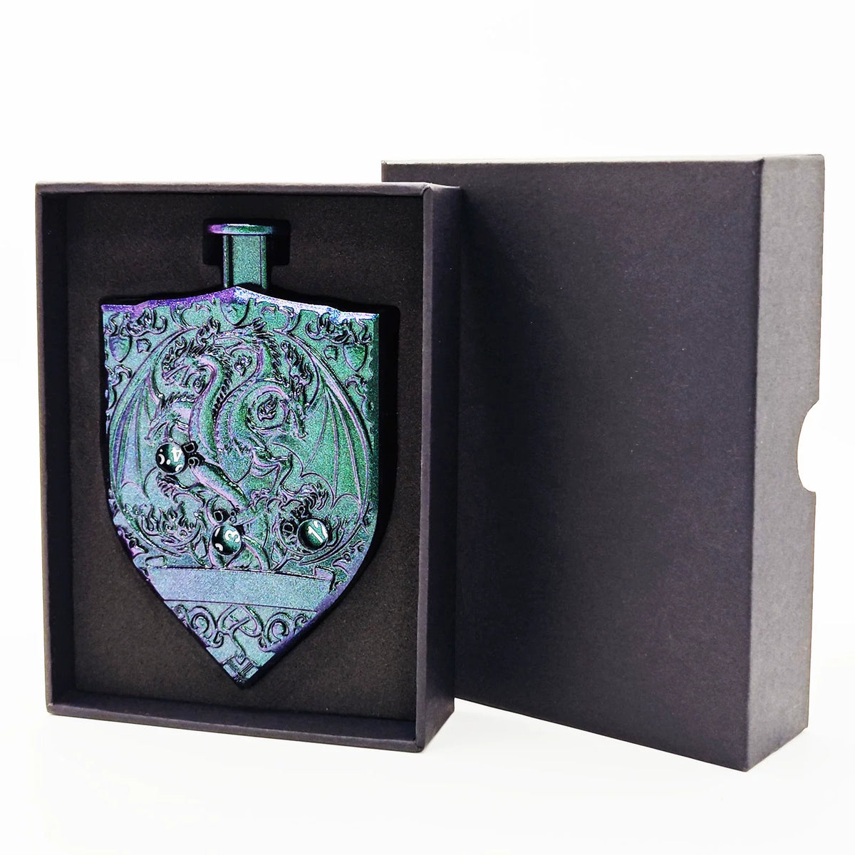 7-in-1 Metal Roulette Spinner Dice for DND TRPG - Mechanical Pocket Wheel Dice with Gift Box for Tabletop RPG, D&D, and Call of Cthulhu Games