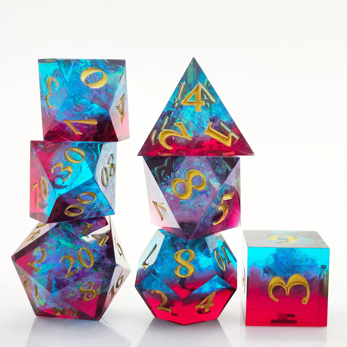 Floating Dragon Eye Polyhedral Dice Set Liquid Core RPG Dice for DND COC Tabletop Games