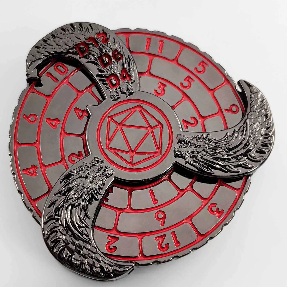 7-in-1 Metal Fidget Spinner DND Dice Polyhedral Roulette Spinner for D&D, TTRPG, MTG Board Games with Gift Box