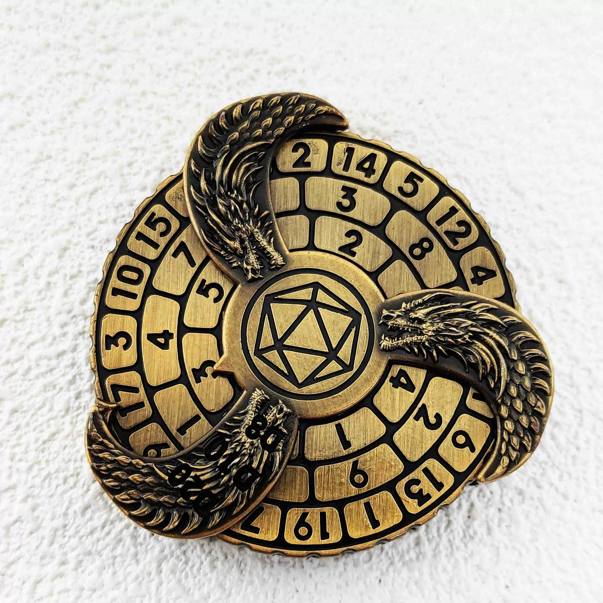7-in-1 Metal Fidget Spinner DND Dice Polyhedral Roulette Spinner for D&D, TTRPG, MTG Board Games with Gift Box