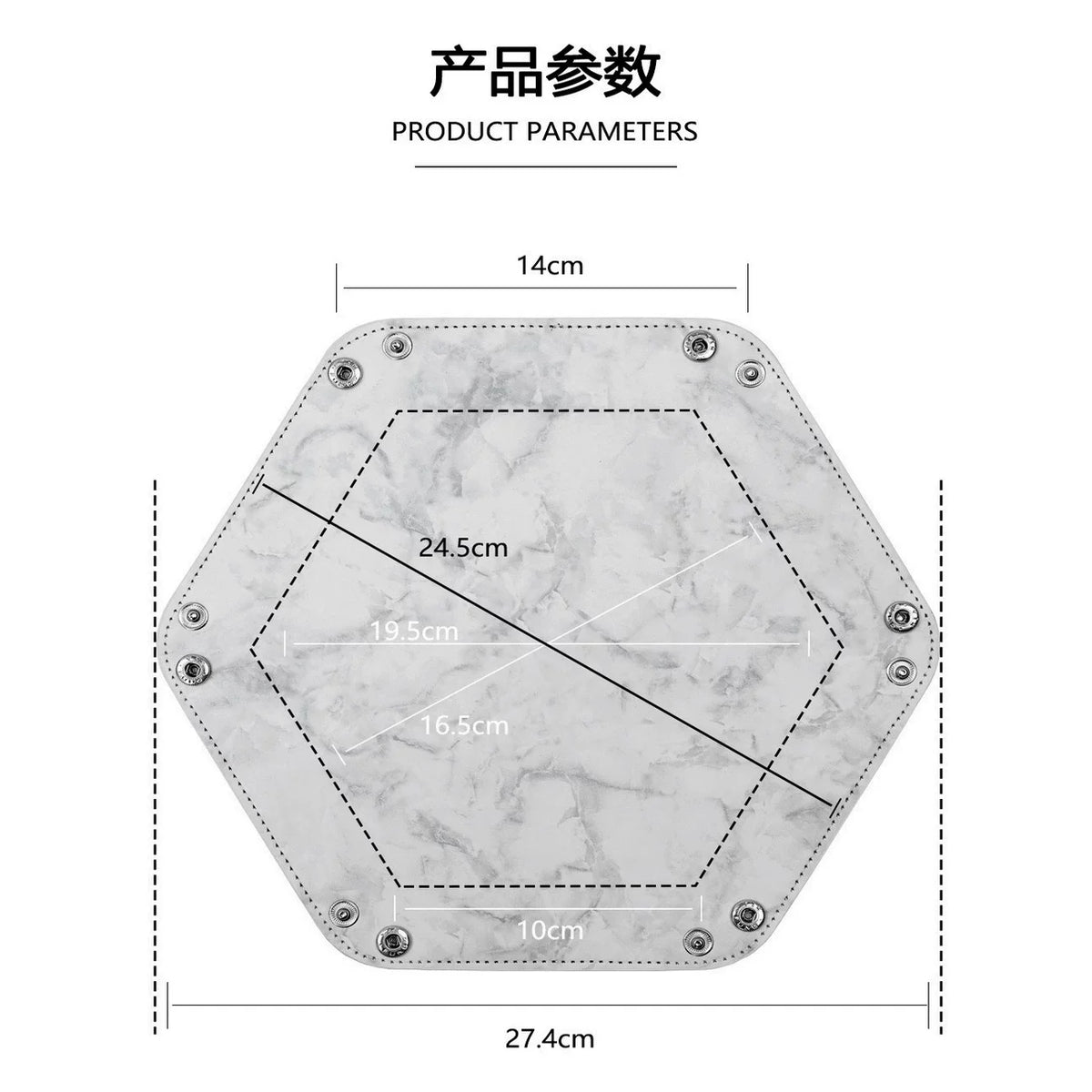 Premium Embossed PU Leather Dice Tray Foldable Rolling Mat for DND RPG Board Games