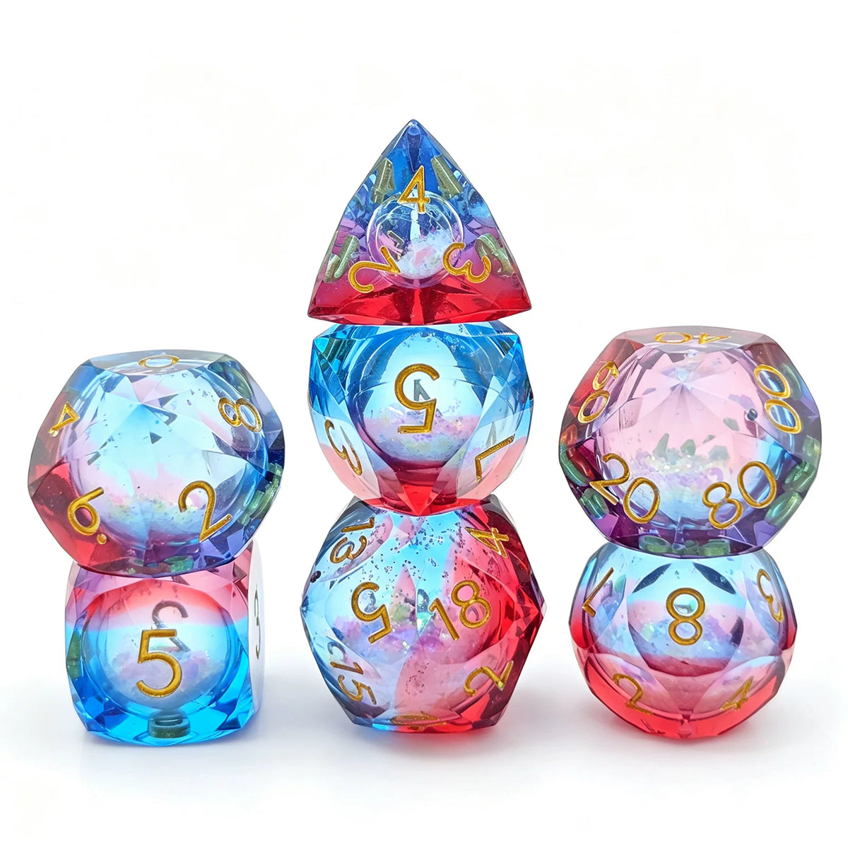 Liquid Core Quicksand Resin DND Dice Set for Dungeons & Dragons TRPG RPG Tabletop Gaming
