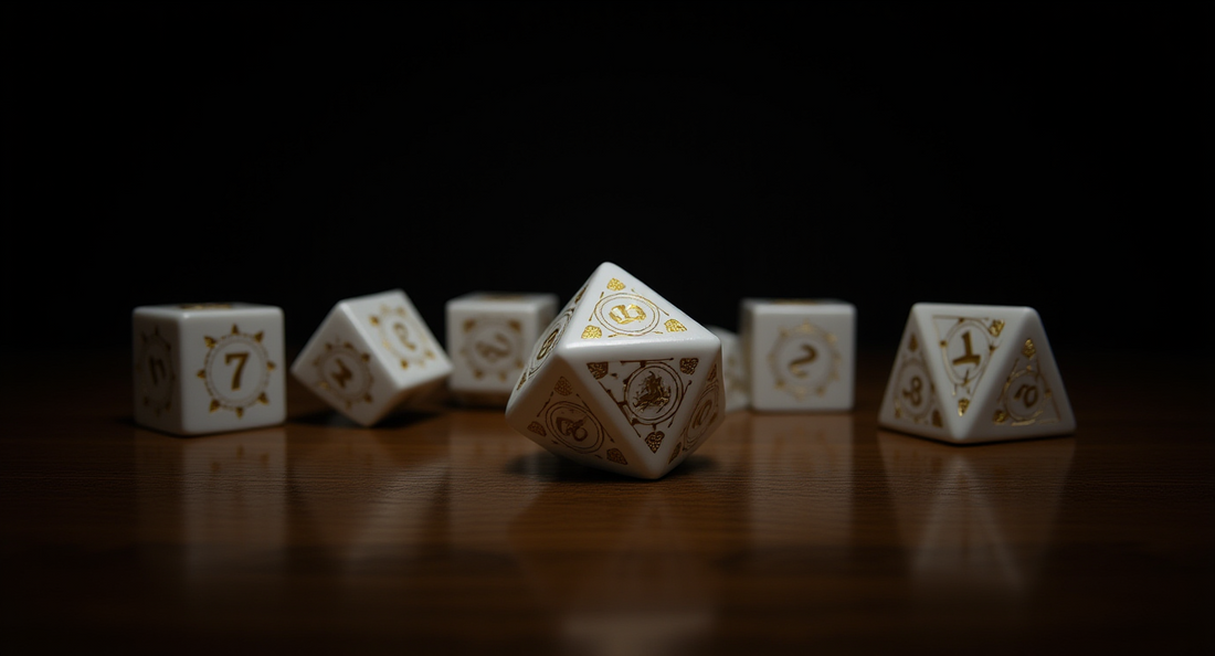 How it looks in real life: a table with dice showing their numbers clearly