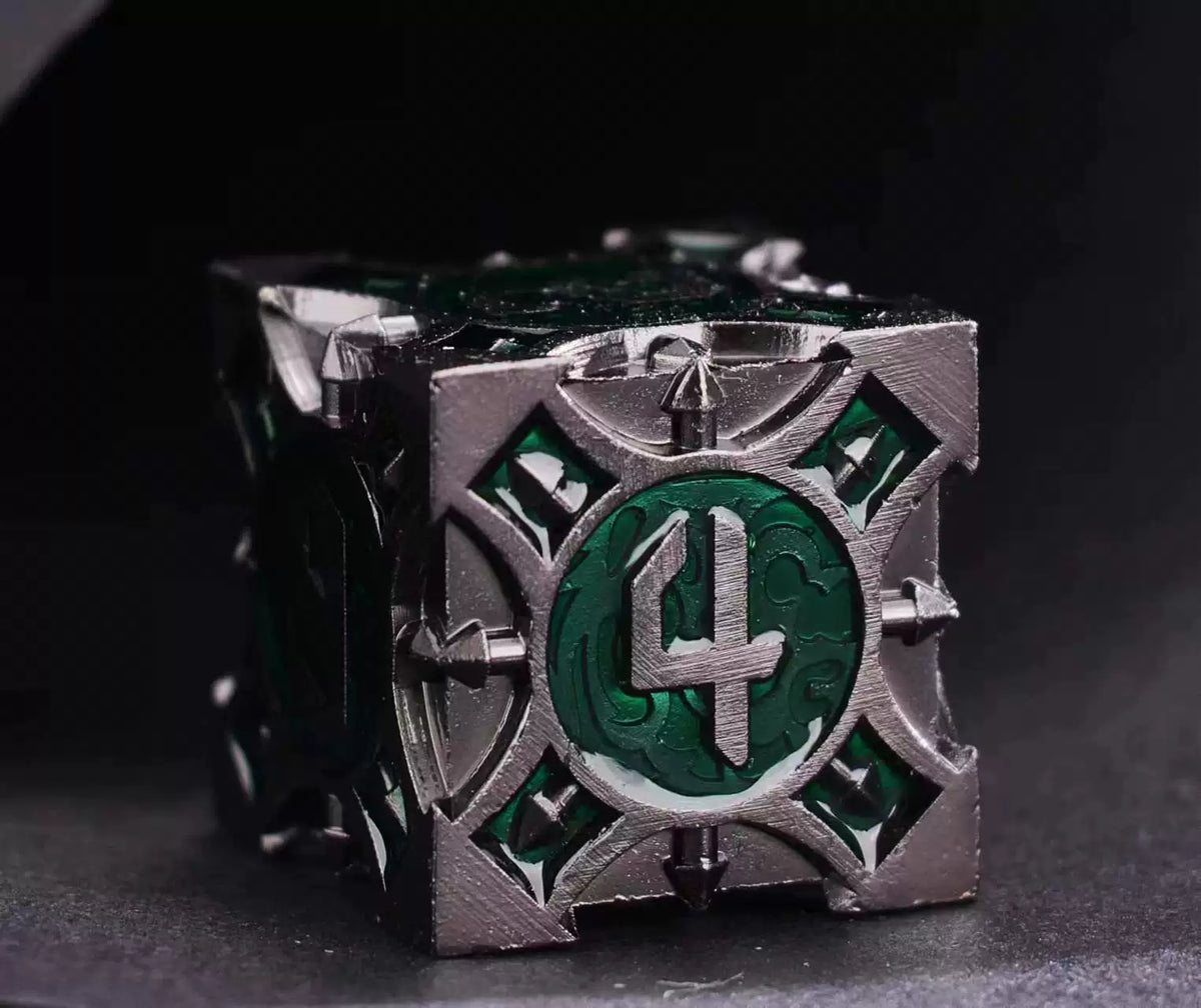 Metal Polyhedral DND Dice Set for Tabletop RPG, Cthulhu & D&D Gaming, Heavy Duty Zinc Alloy Dice with Storage Case