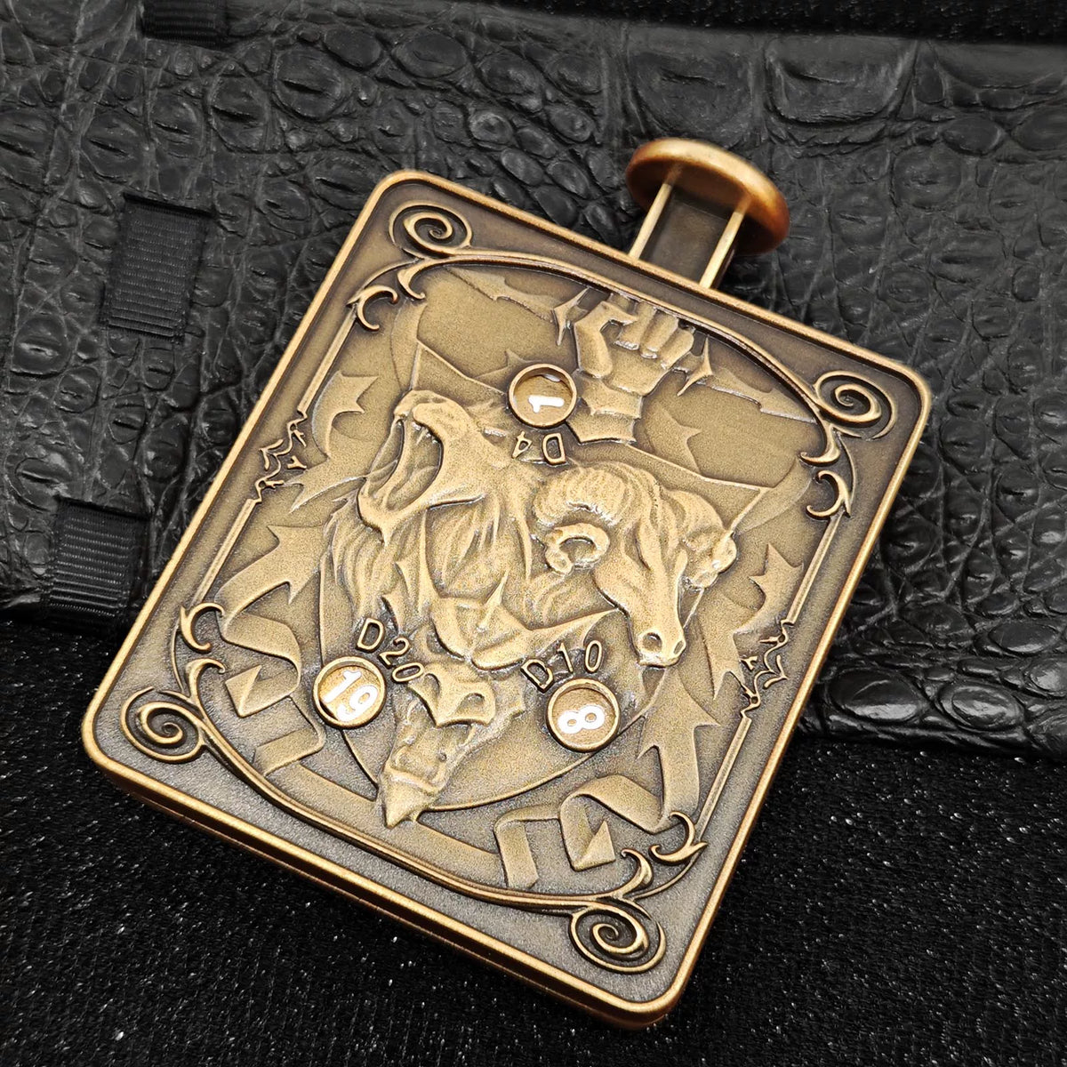 Novelty Cthulhu 3-Headed Monster Press Spinner Metal Dice, 7-in-1 Gyro Roulette D20 Polyhedral Dice for COC DND RPG Tabletop Board Game