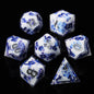 LuxeRoll Handmade Resin DND Dice Set with Gift Box - 7-Piece Sharp Edge Polyhedral RPG Tabletop Gaming Dice
