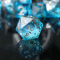 Liquid Core Resin Polyhedral Dice Set, 7-Piece DND D20 Moving Quicksand Dice for Tabletop RPG