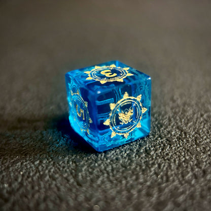 Deep Blue Dragon Pattern Polyhedral DND Dice Set for Tabletop TRPG D&D RPG Gaming