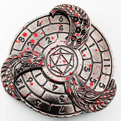 7-in-1 Metal Fidget Spinner DND Dice Polyhedral Roulette Spinner for D&D, TTRPG, MTG Board Games with Gift Box