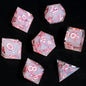 LuxeRoll Handmade Resin DND Dice Set with Gift Box - 7-Piece Sharp Edge Polyhedral RPG Tabletop Gaming Dice