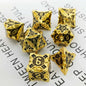Solid Metal Sharp Edge RPG Dice Set Dragon Scale Polyhedral Gaming Dice for DND COC Warhammer Tabletop Games Collectible Gift