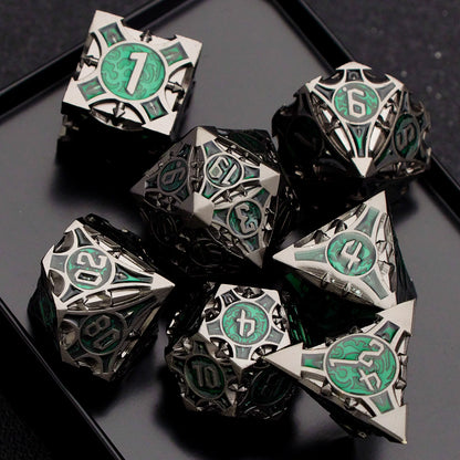 Metal Polyhedral DND Dice Set for Tabletop RPG, Cthulhu & D&D Gaming, Heavy Duty Zinc Alloy Dice with Storage Case
