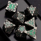 Metal Polyhedral DND Dice Set for Tabletop RPG, Cthulhu & D&D Gaming, Heavy Duty Zinc Alloy Dice with Storage Case