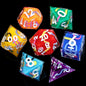 LuxeRoll Handmade Resin DND Dice Set with Gift Box - 7-Piece Sharp Edge Polyhedral RPG Tabletop Gaming Dice