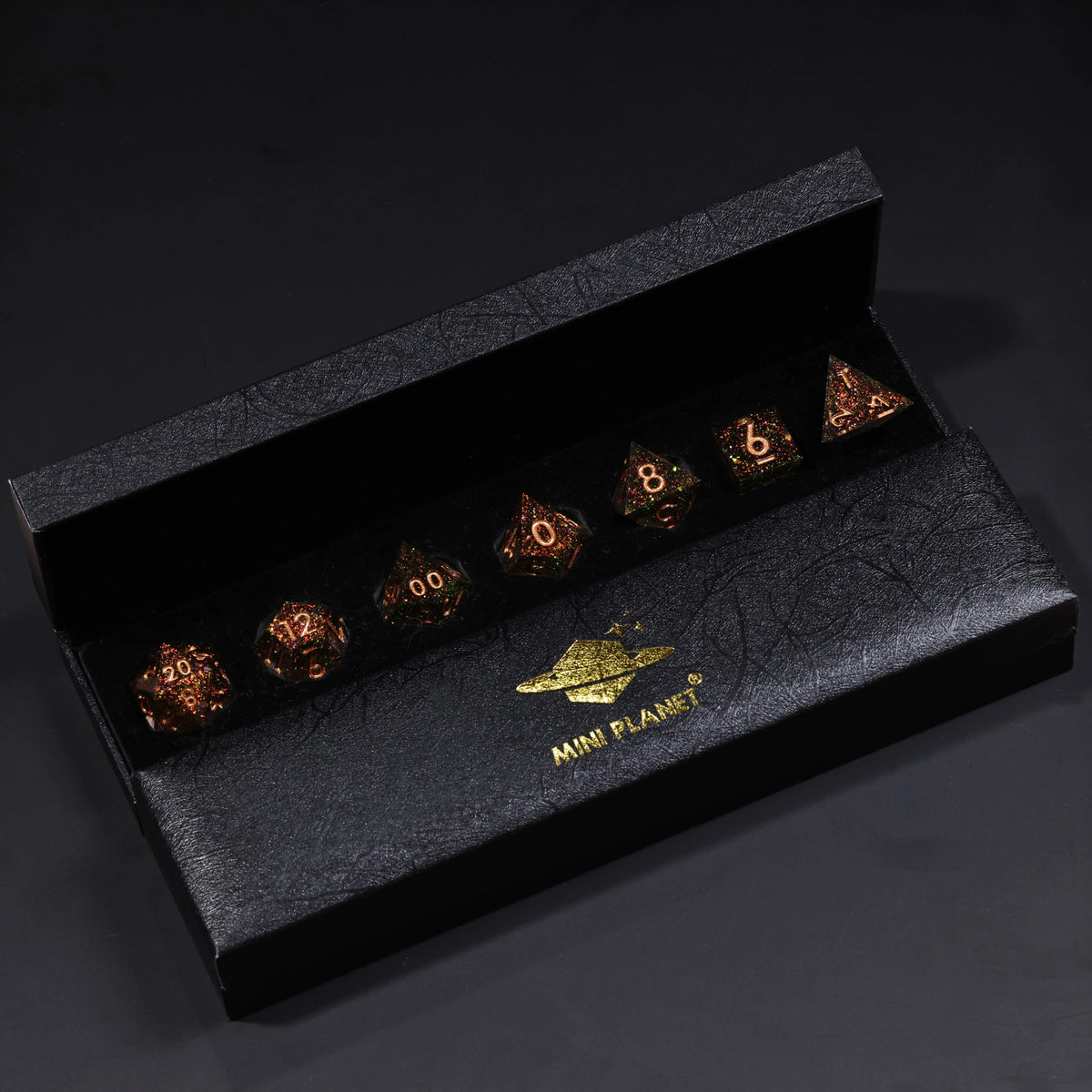 Mini Planet Resin Polyhedral DND Dice Set Mystic Space RPG Dice for Dungeons and Dragons TRPG Tabletop Games