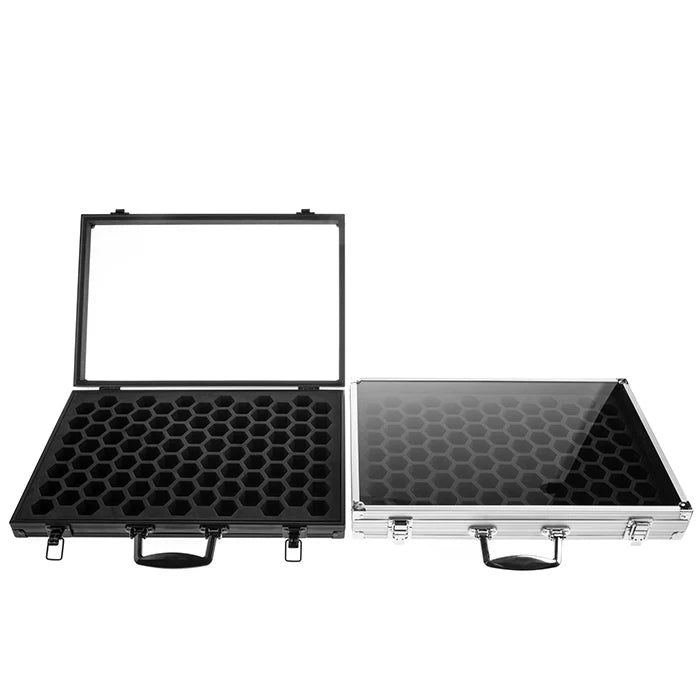 2-in-1 Metal Frame Dice Display Case and Storage Box for DND and Tabletop RPGs