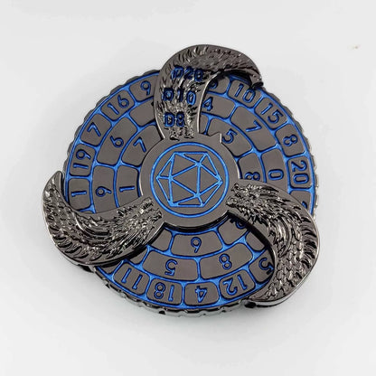 7-in-1 Metal Fidget Spinner DND Dice Polyhedral Roulette Spinner for D&D, TTRPG, MTG Board Games with Gift Box