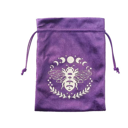 Luxury Velvet Tarot Card Drawstring Bag - Soft Storage Pouch for Oracle Cards, Crystals, Dice and Jewelry (13x18cm)