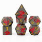 Etched Dragon Metal Polyhedral Dice Set for DND Tabletop RPG Games, Fantasy D&D Role-Playing Metal Dice Set with Storage Box