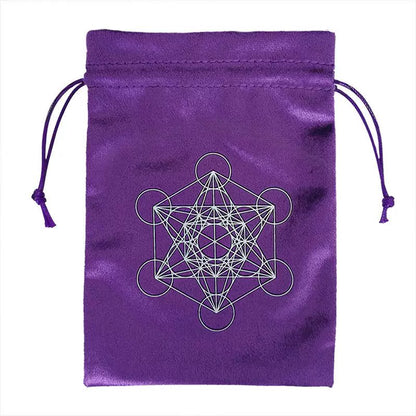 Luxury Velvet Tarot Card Drawstring Bag - Soft Storage Pouch for Oracle Cards, Crystals, Dice and Jewelry (13x18cm)
