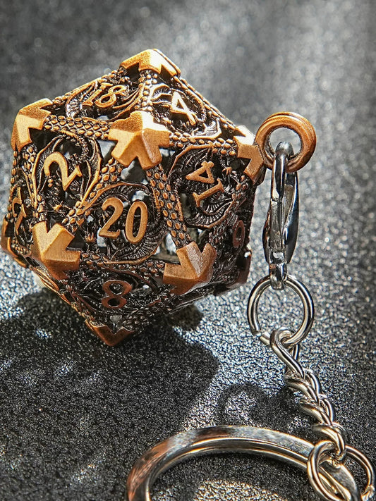 金属镂空6mm迷你金属骰子套装吊坠dnd克苏鲁跑团桌游多面色子饰品