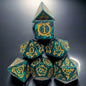 7-Piece Dragon Pattern Polyhedral DND Dice Set, Acrylic Tabletop RPG Roleplaying Game Dice for D&D, MTG, Pathfinder