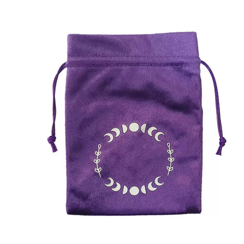 Luxury Velvet Tarot Card Drawstring Bag - Soft Storage Pouch for Oracle Cards, Crystals, Dice and Jewelry (13x18cm)