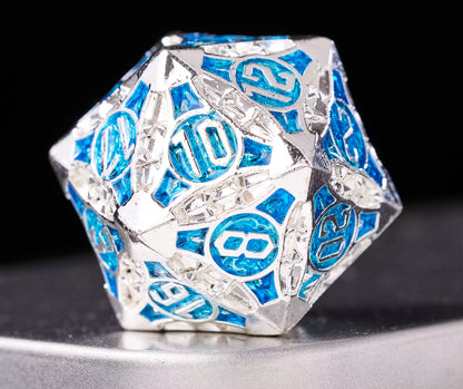 Metal Polyhedral DND Dice Set for Tabletop RPG, Cthulhu & D&D Gaming, Heavy Duty Zinc Alloy Dice with Storage Case