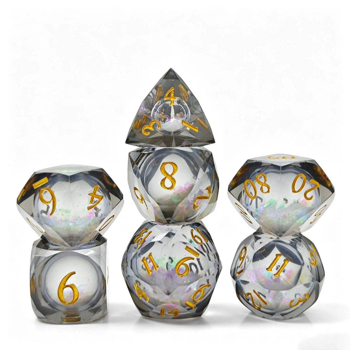 Liquid Core Quicksand Resin DND Dice Set for Dungeons & Dragons TRPG RPG Tabletop Gaming