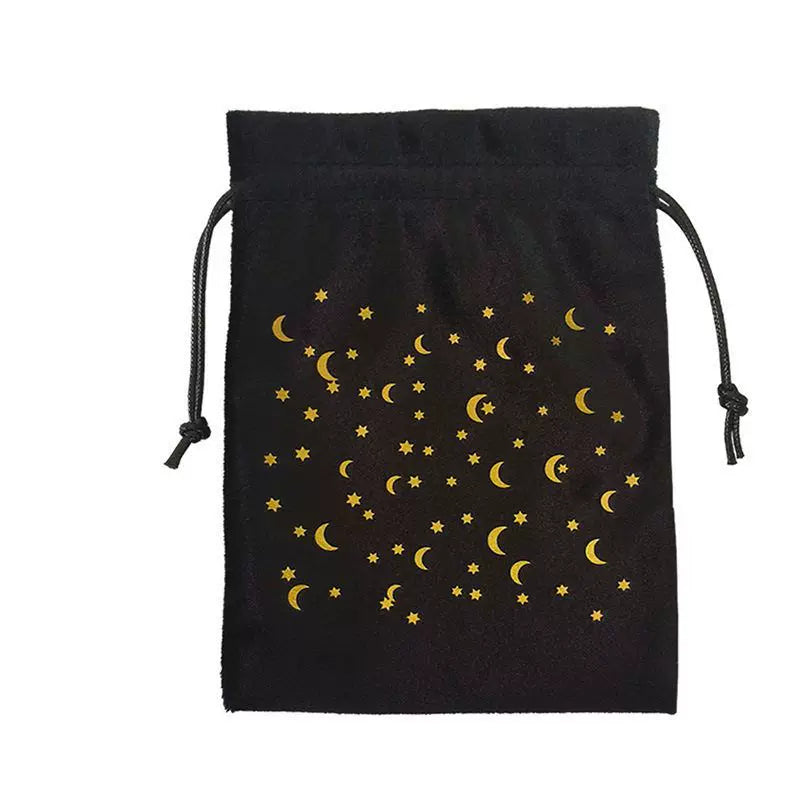 Luxury Velvet Tarot Card Drawstring Bag - Soft Storage Pouch for Oracle Cards, Crystals, Dice and Jewelry (13x18cm)