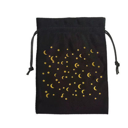 Luxury Velvet Tarot Card Drawstring Bag - Soft Storage Pouch for Oracle Cards, Crystals, Dice and Jewelry (13x18cm)