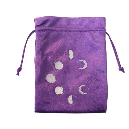Luxury Velvet Tarot Card Drawstring Bag - Soft Storage Pouch for Oracle Cards, Crystals, Dice and Jewelry (13x18cm)