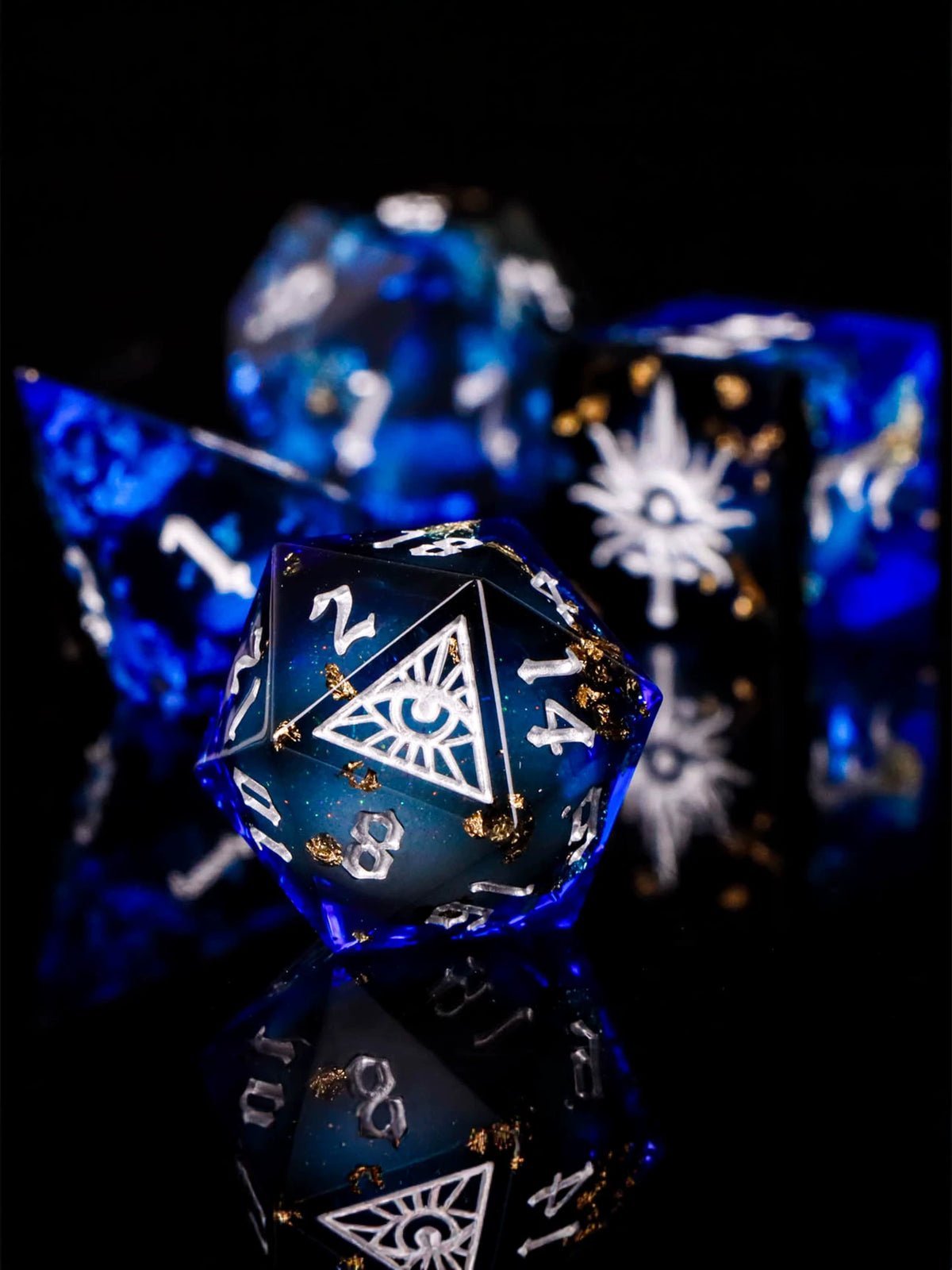 Demon Eye Polyhedral Dice Set for DND & COC Tabletop RPG, Fantasy D20 D6 Gaming Dice with Box