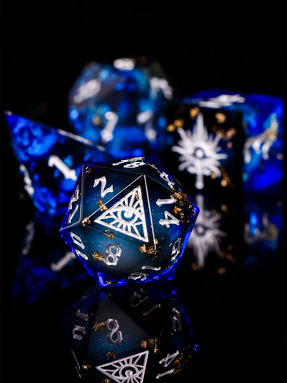 Demon Eye Polyhedral Dice Set for DND & COC Tabletop RPG, Fantasy D20 D6 Gaming Dice with Box