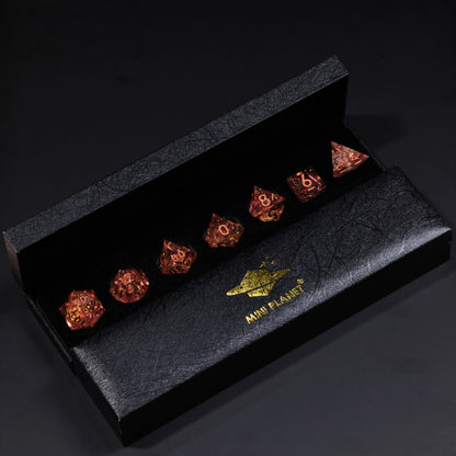 Mini Planet DND Handmade Resin Dice Galaxy Pink Sharp Edge Polyhedral Dice Set for TRPG Dungeons & Dragons Tabletop Gaming