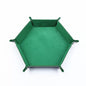 Hexagonal Velvet Dice Tray Collapsible Rolling Holder for DND RPG Tabletop Board Gaming and Storage