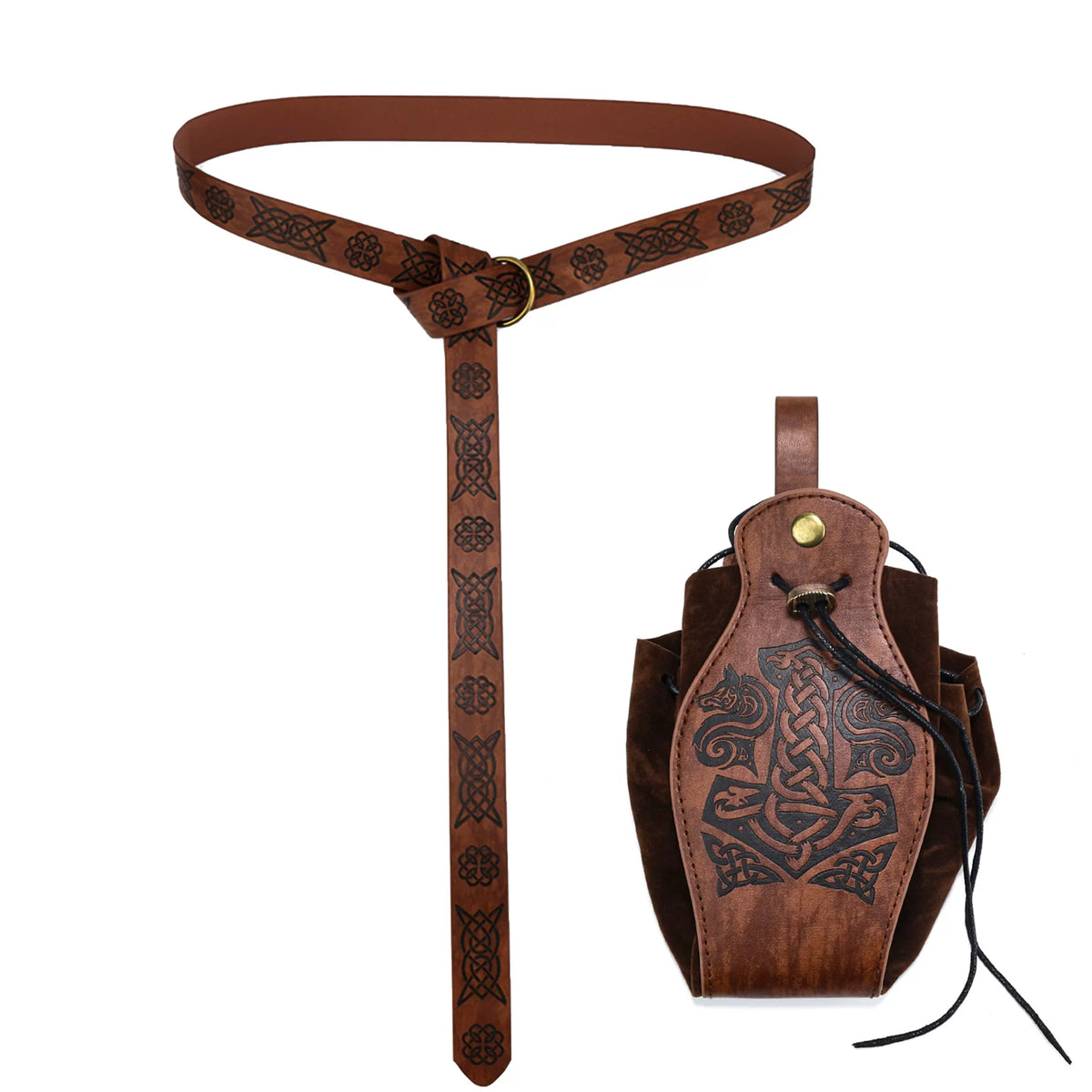 Vintage Drawstring D&D Dice Bag Expandable Dice Rolling Tray Medieval Waist Pouch for RPG Tabletop Gaming