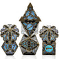 Solid Metal Sharp Edge RPG Dice Set Dragon Scale Polyhedral Gaming Dice for DND COC Warhammer Tabletop Games Collectible Gift