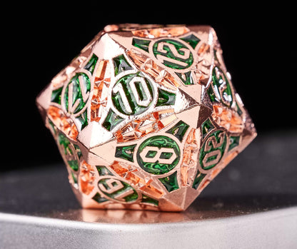Metal Polyhedral DND Dice Set for Tabletop RPG, Cthulhu & D&D Gaming, Heavy Duty Zinc Alloy Dice with Storage Case
